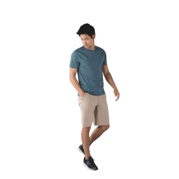 Lululemon Switchback Short Sleeve V Sz Large Lookout Stripe - Picture 1 of 7